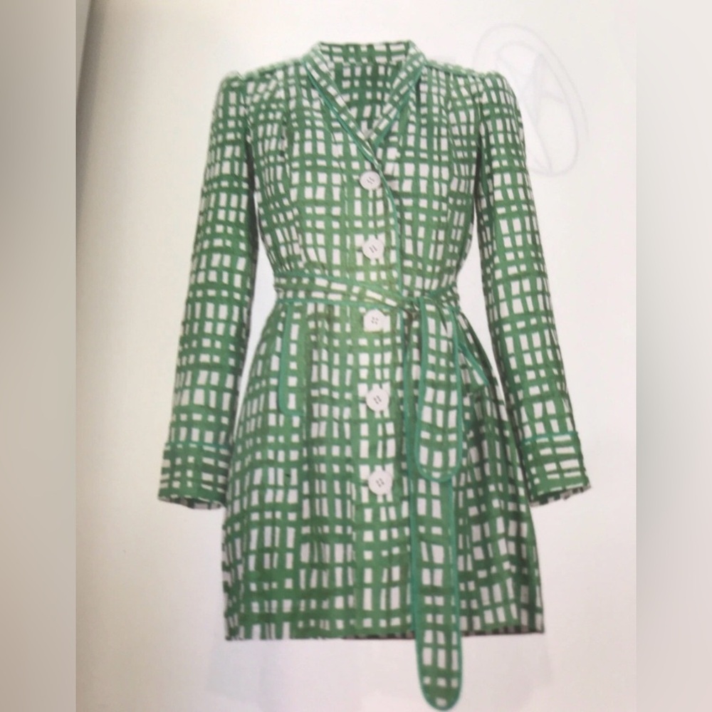 Cabi Green Checkered Women's Jacket M